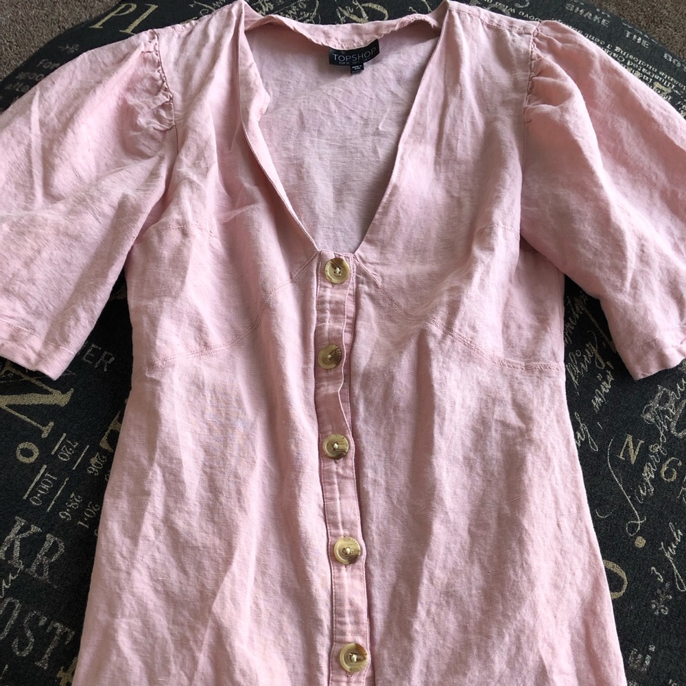 TopShop mini blush linen dress